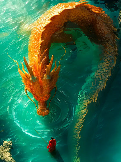 Ryu in the emarald lake | Dragon