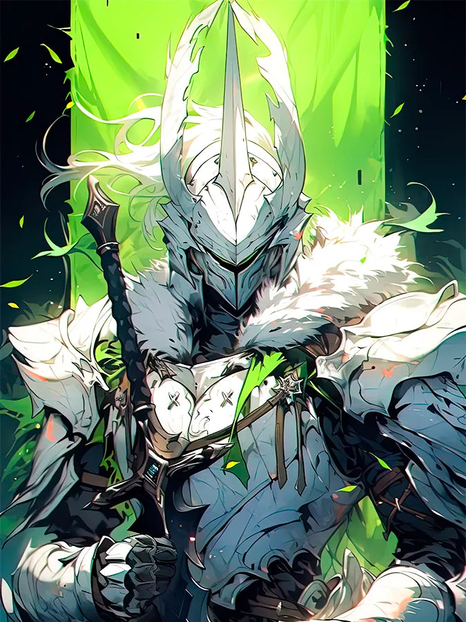 Ivory Knight of the Green Flame | Fantasy | Warrior