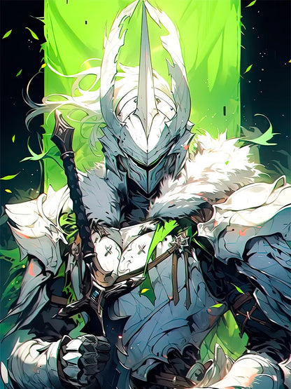 Ivory Knight of the Green Flame | Fantasy | Warrior