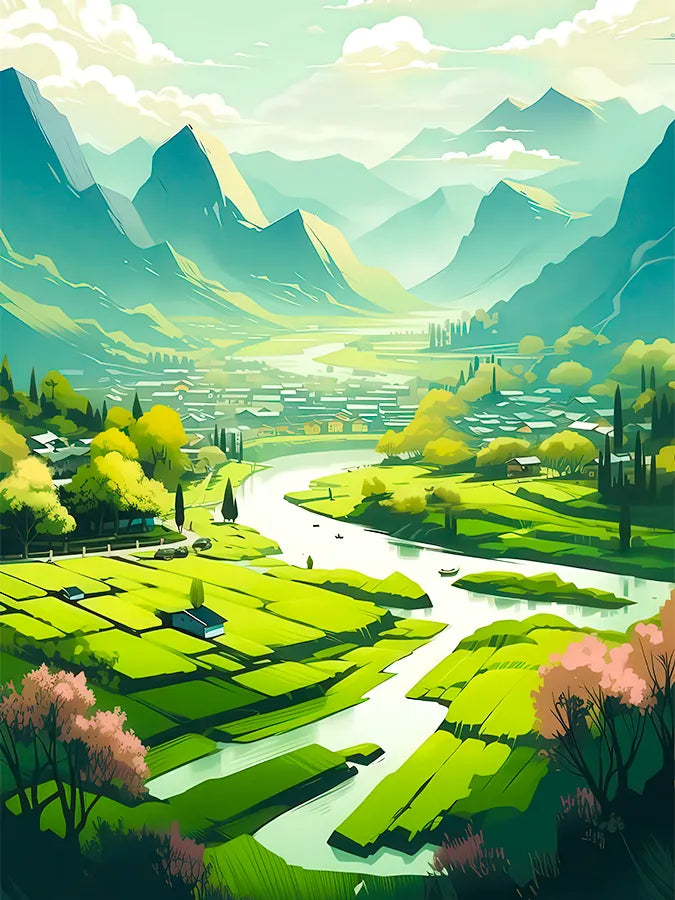 Sunlit Meadows and Mountain Echoes | Nature | Scenery