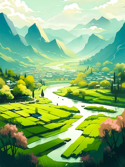 Sunlit Meadows and Mountain Echoes | Nature | Scenery
