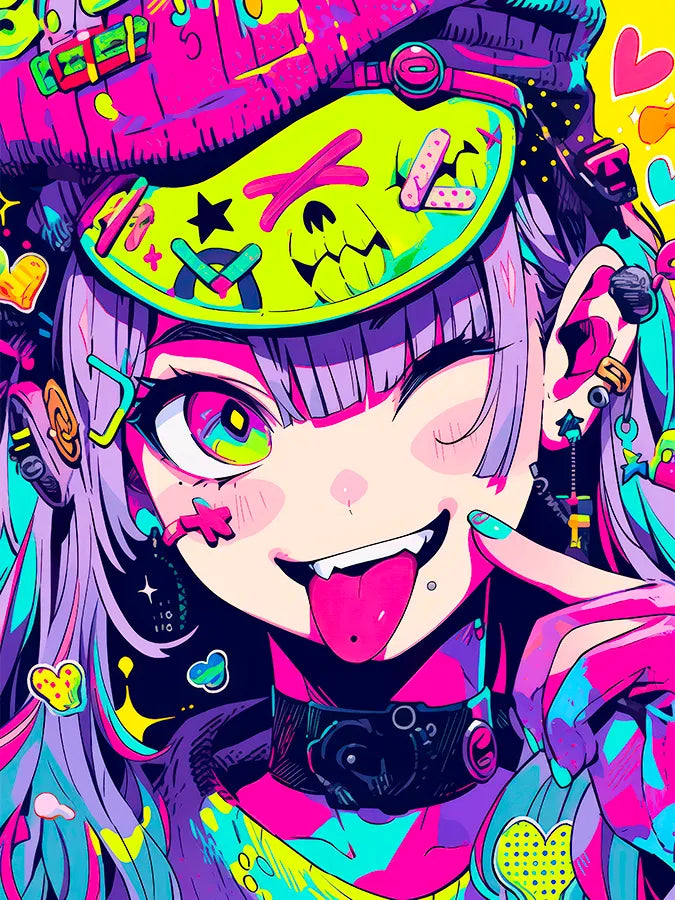 Signature Series #22 | Kawaii Punk | Candycore | Neon Rebel | Anime Style Art