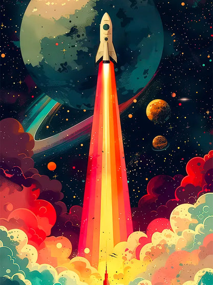 Signature Series #25 | Rocket | Space | illustration | Vintage
